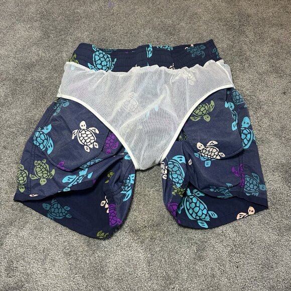 Vilebrequin Swim Trunks Shorts Mens Large Blue Multicolour Turtle Print Beach - Picture 10 of 13